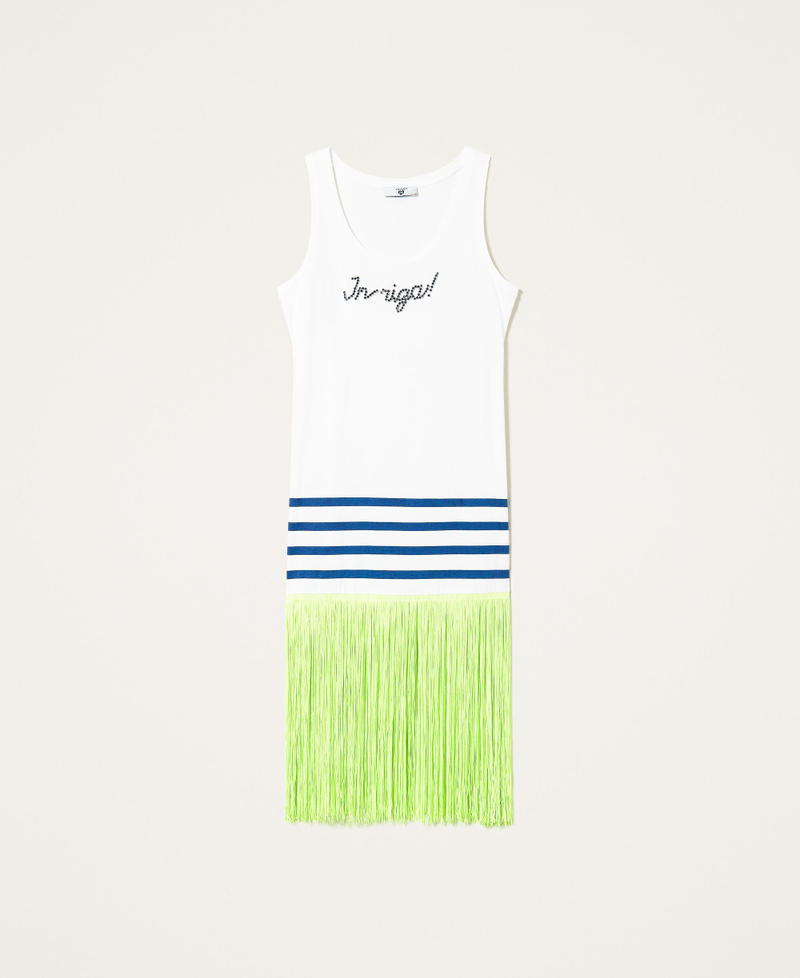 Dress with embroidery and fringes