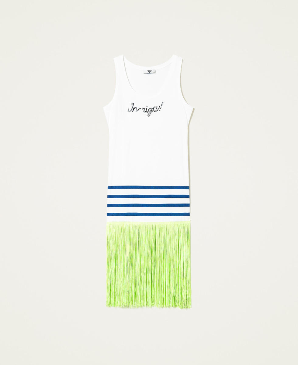 Robe avec broderie et franges