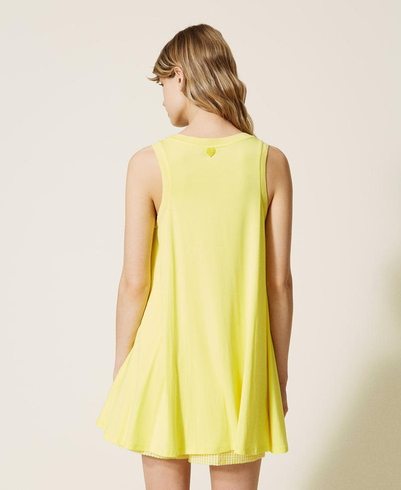 Jersey dress with embroidery "Celandine” Yellow Woman 221LM2RNN-03