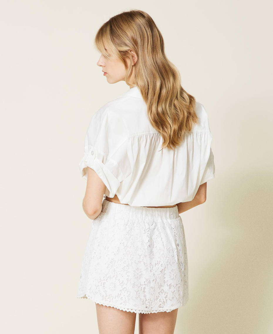 Macramé lace miniskirt Off White Woman 221LM2SBB-03