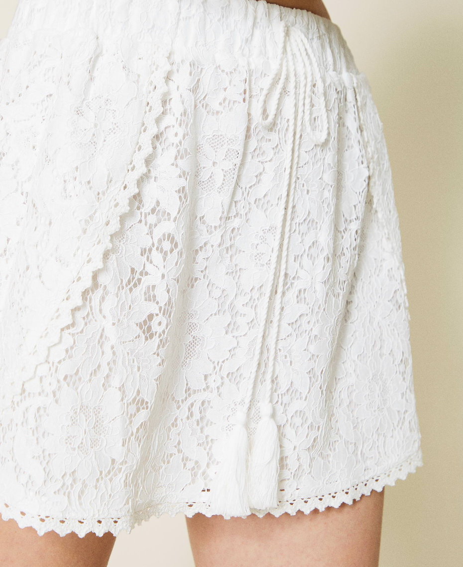 Mini-jupe en dentelle macramé Off White Femme 221LM2SBB-04