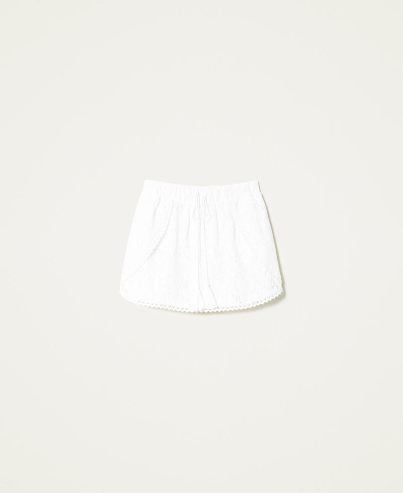 Mini-jupe en dentelle macramé Off White Femme 221LM2SBB-0S