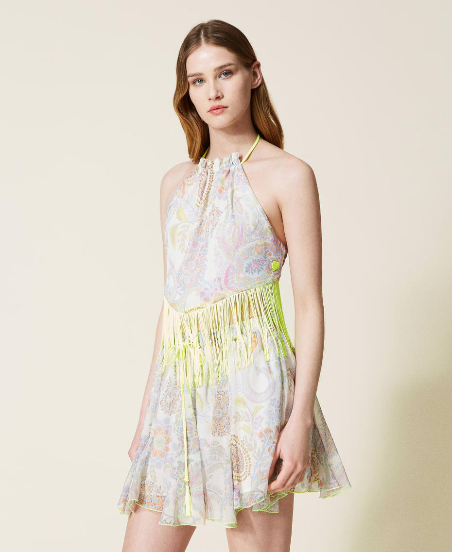 Top with print and fringes