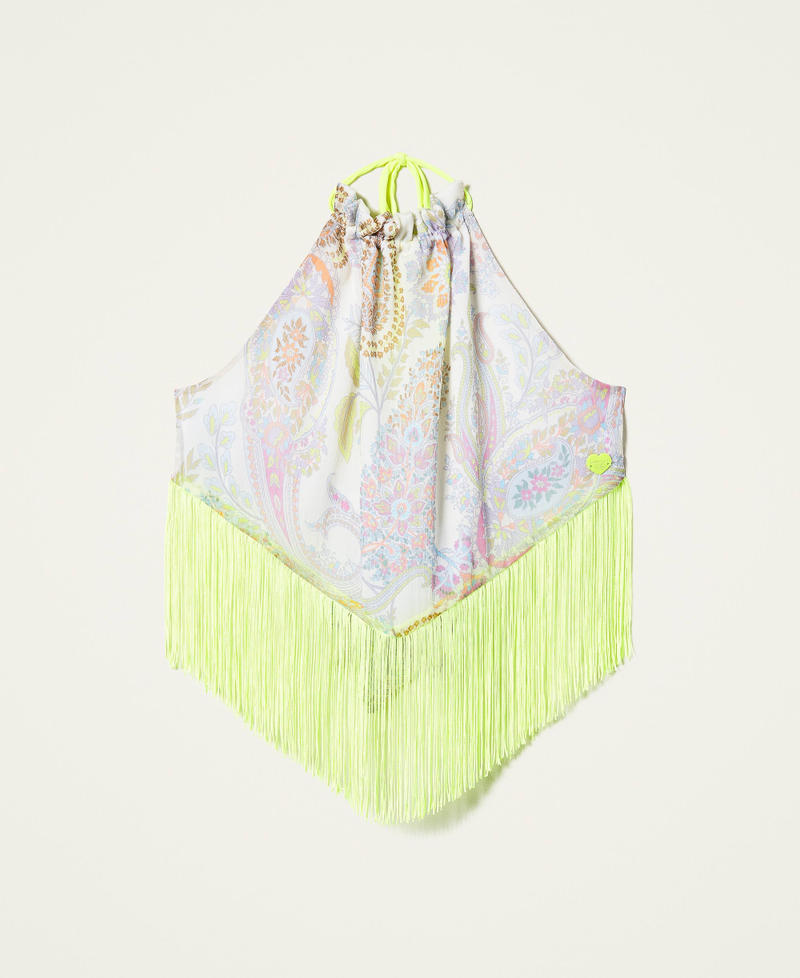 Top with print and fringes