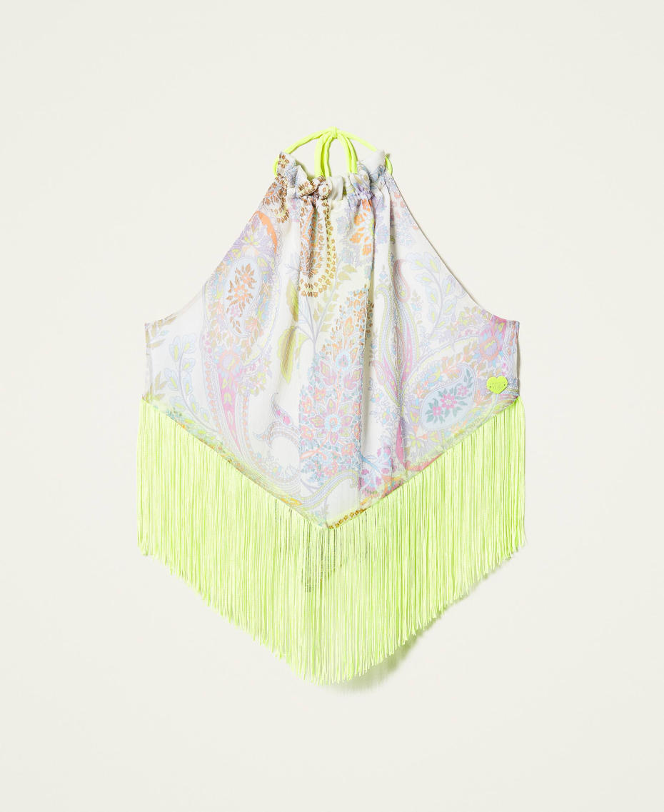 Top with print and fringes