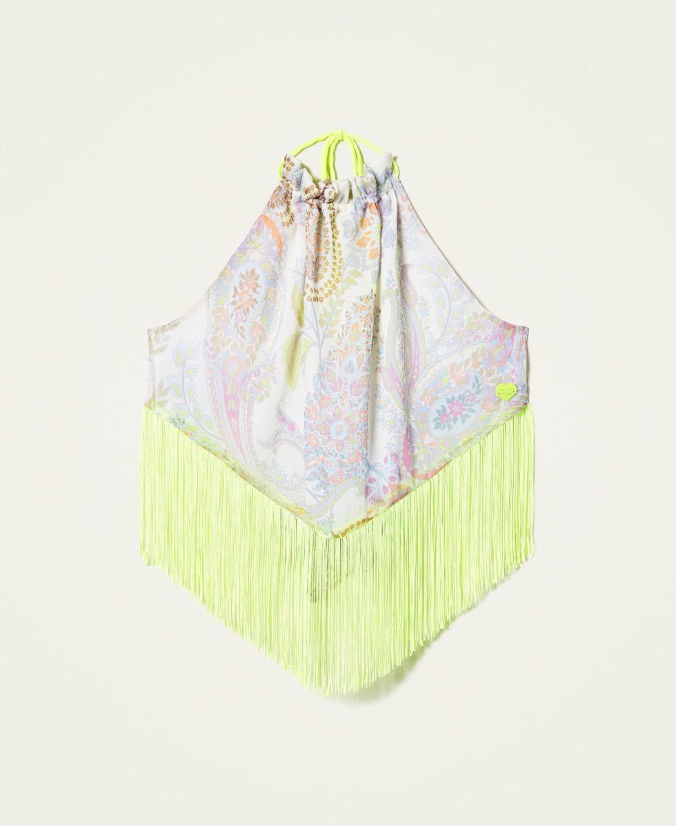 Top with print and fringes