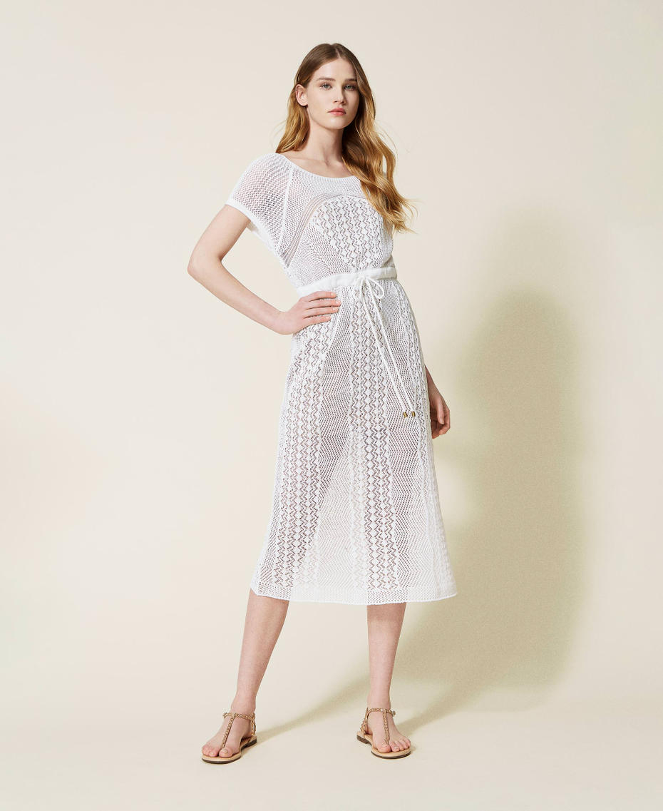 Long knit dress with slit Off White Woman 221LM31GG-01