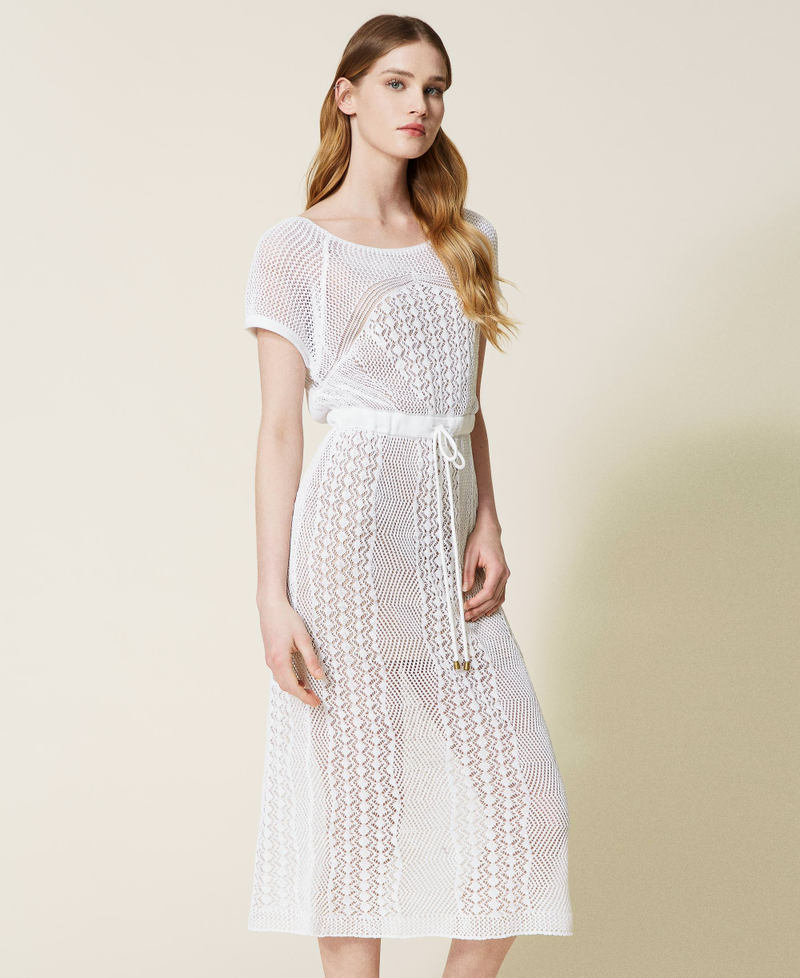 Long knit dress with slit Off White Woman 221LM31GG-02