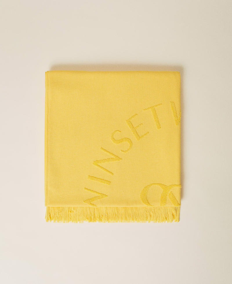 Terry beach towel with logo