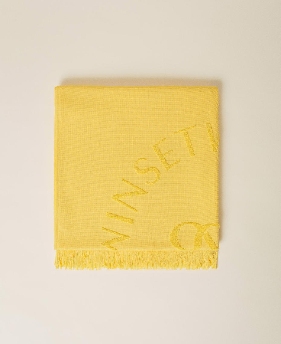 Terry beach towel with logo