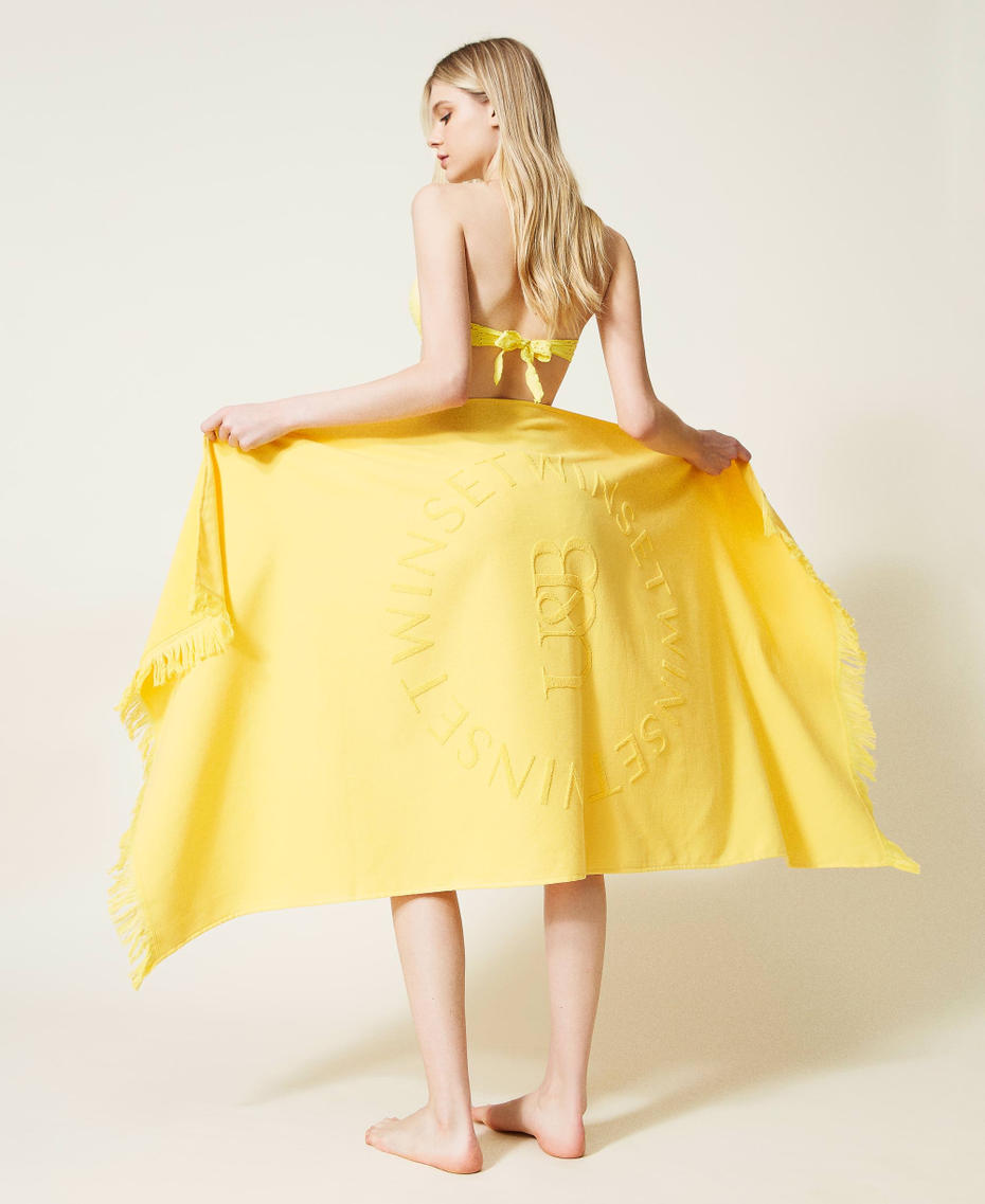 Terry beach towel with logo