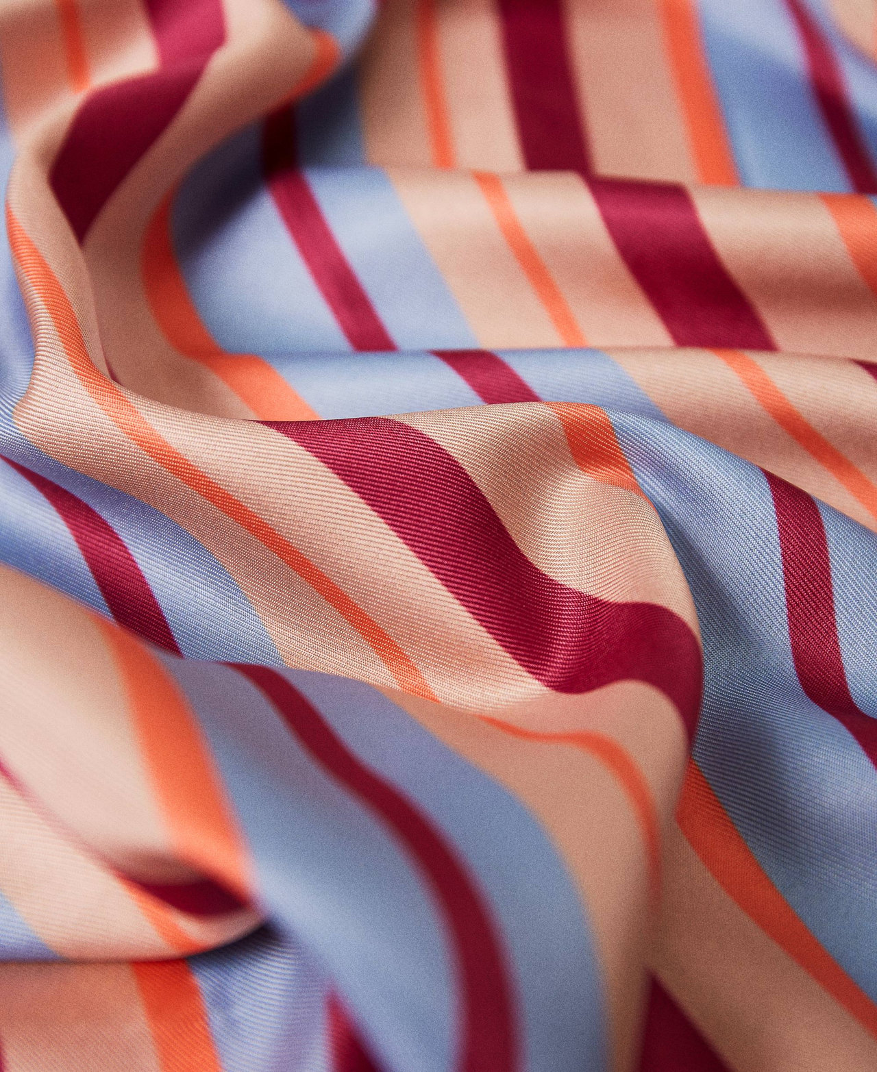 Printed satin scarf with logo "Dahlia Pink” Stripe Print Woman 221LM4ZPP-02