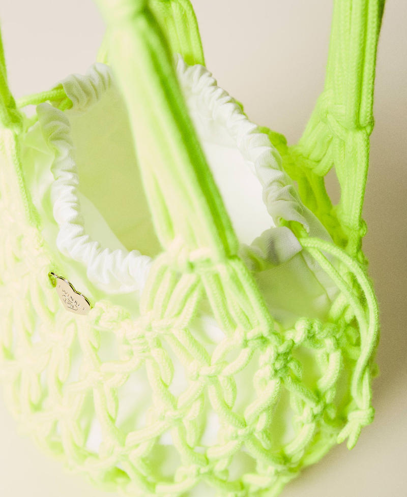 Weaved straw shopper Fluorescent Yellow Woman 221LM7ZHH_00106_06