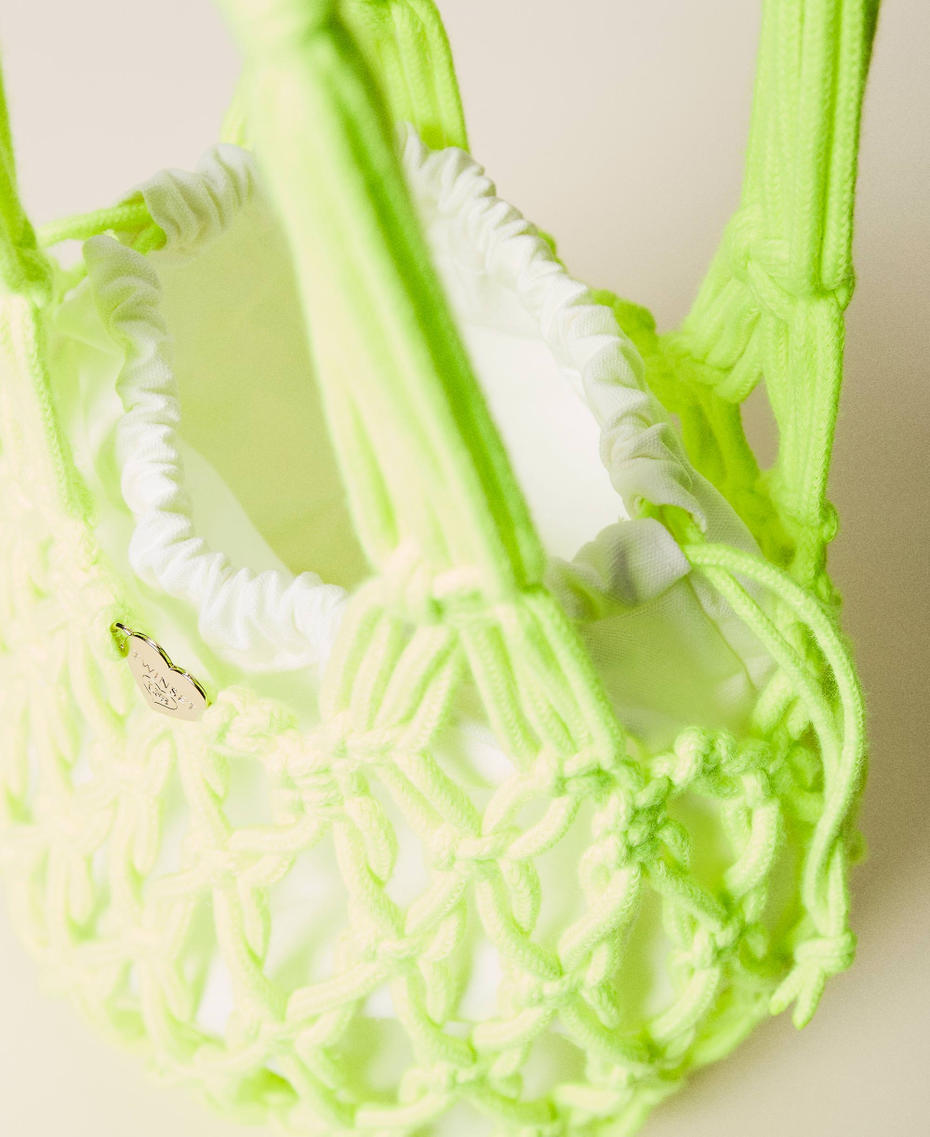 Weaved straw shopper Fluorescent Yellow Woman 221LM7ZHH_00106_06