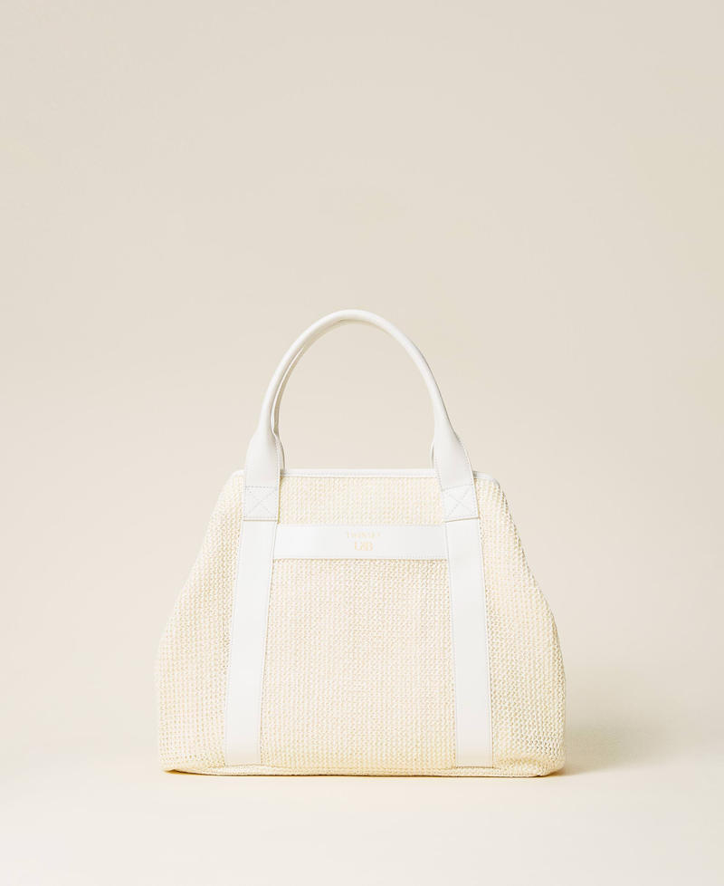 Straw effect shopper Off White Woman 221LM7ZLL-01