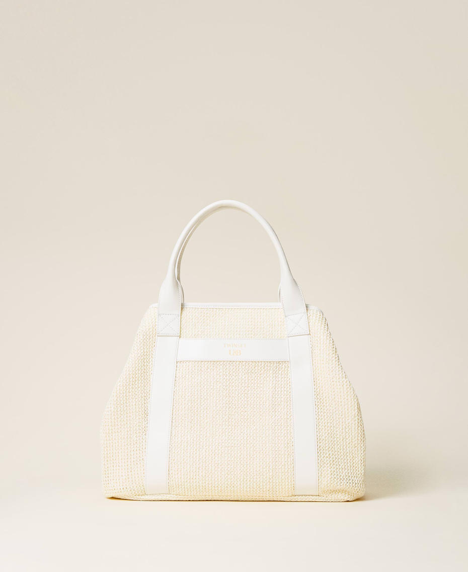 Straw effect shopper Off White Woman 221LM7ZLL-01