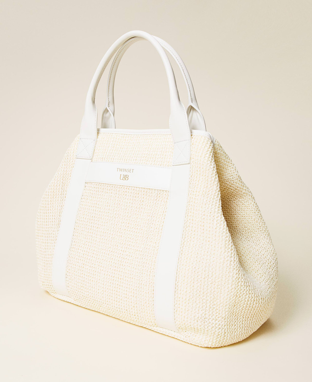 Straw effect shopper Off White Woman 221LM7ZLL-02