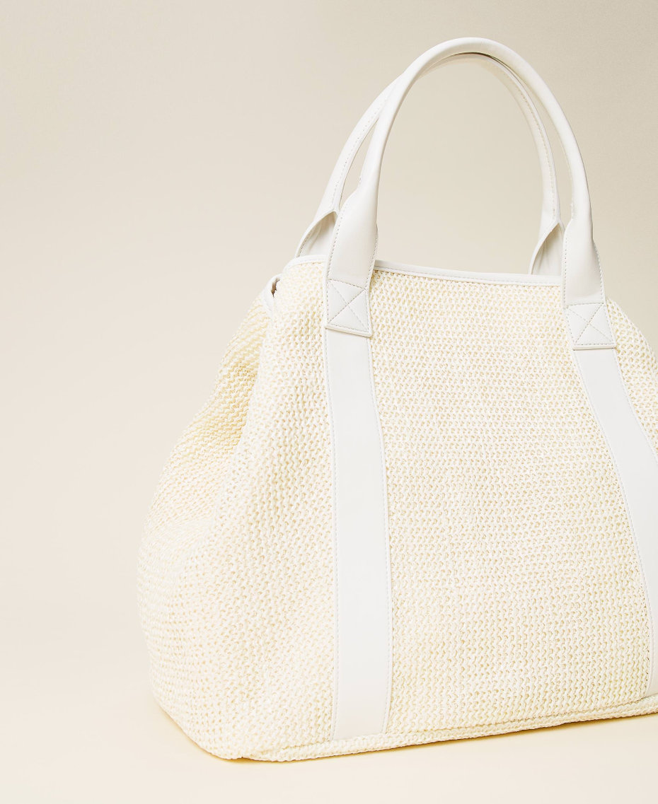 Straw effect shopper Off White Woman 221LM7ZLL-04