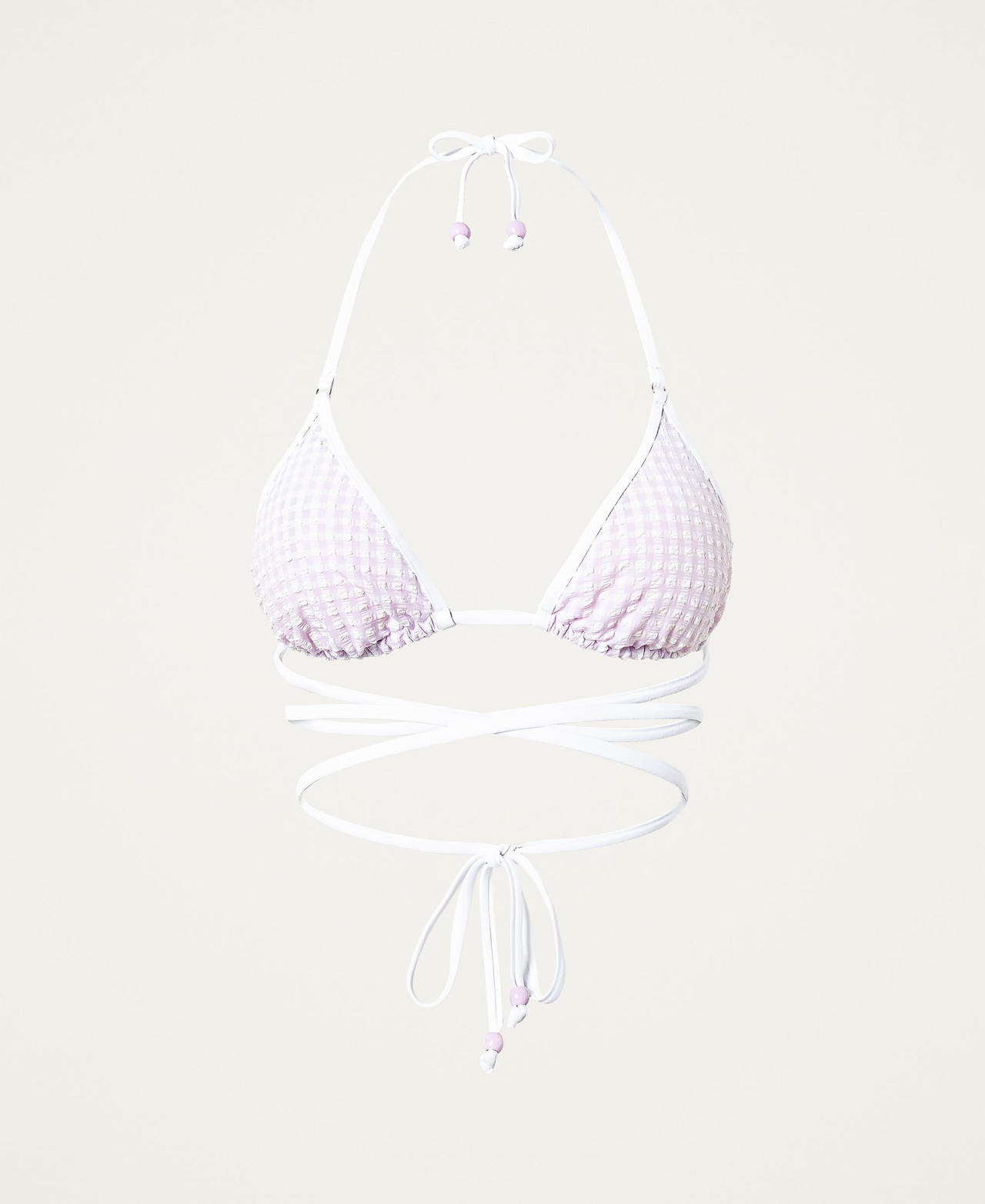 Gingham triangle bikini top