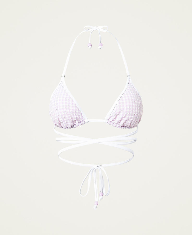 Gingham triangle bikini top