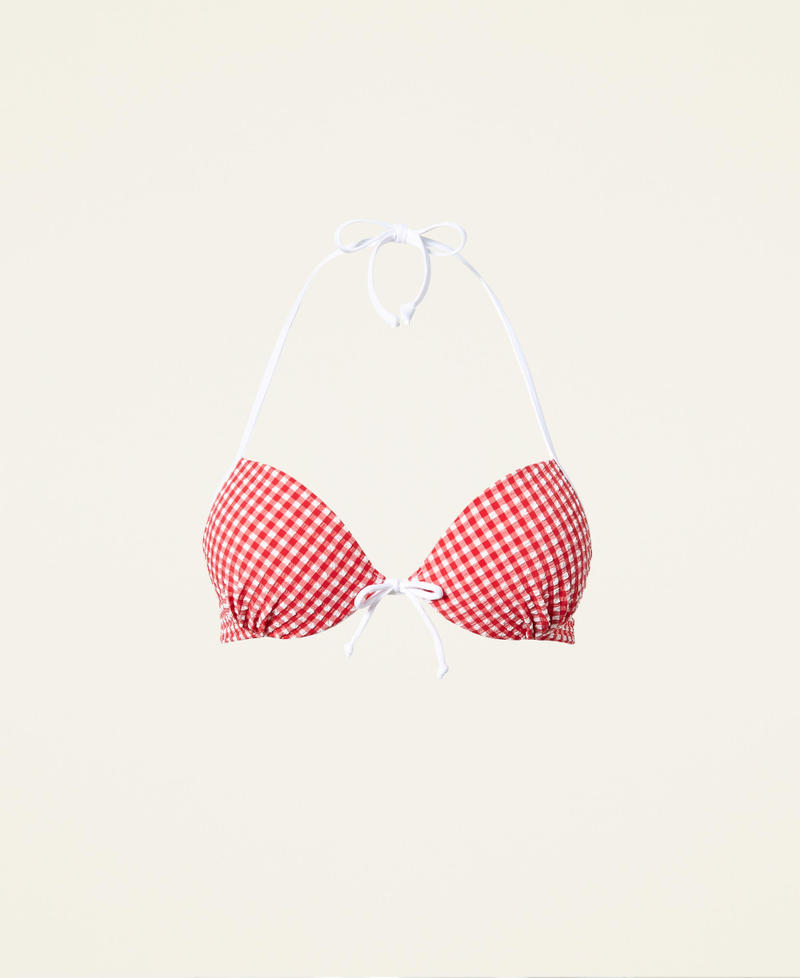 Gingham push-up bikini top "Poppy” Red Gingham Woman 221LMMC44-0S