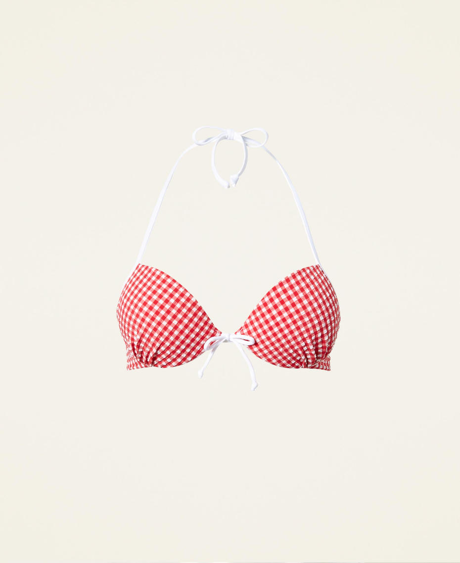 Gingham push-up bikini top