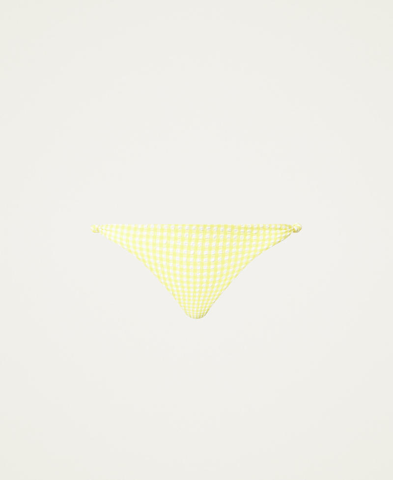 Gingham Brazilian bikini bottom "Pastel Lilac” Gingham Woman 221LMMC77-0S