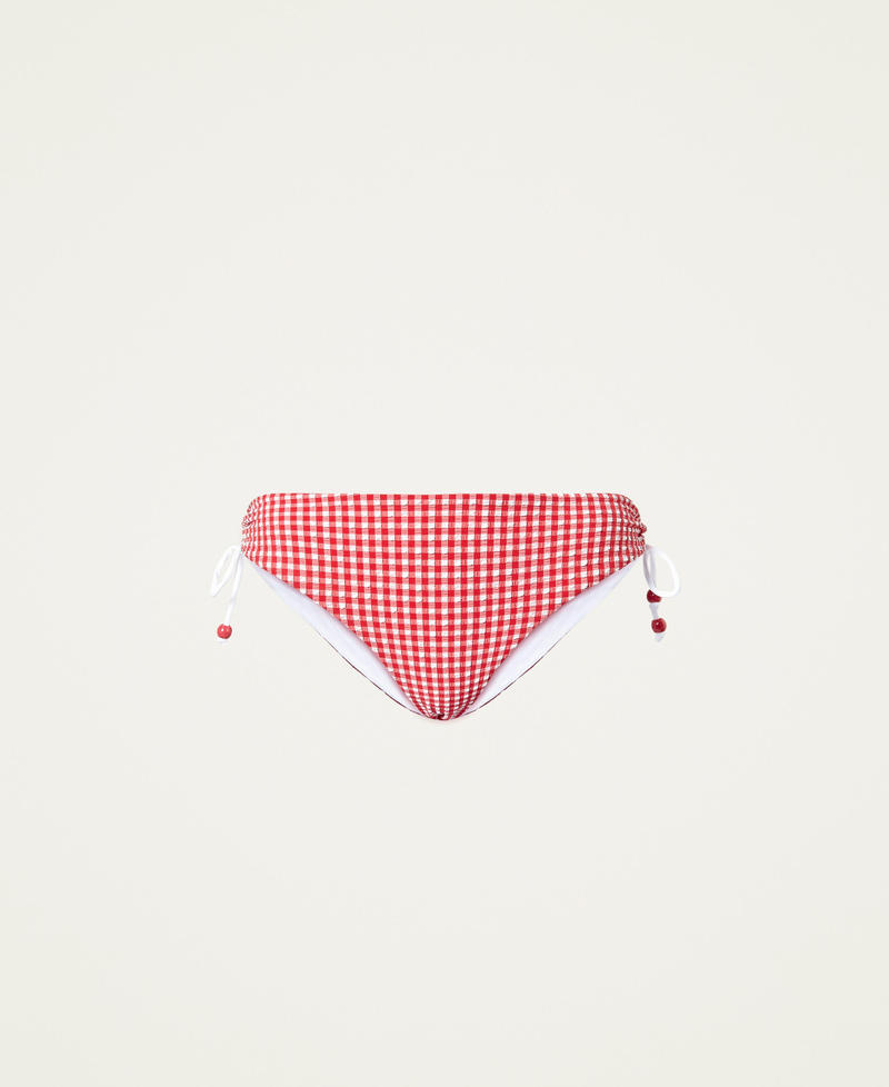 Gingham pattern bikini bottom "Poppy” Red Gingham Woman 221LMMC99-0S