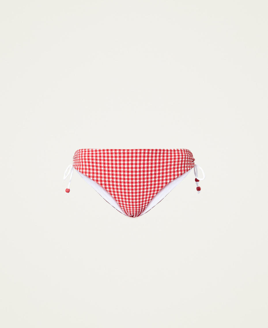 Gingham pattern bikini bottom "Poppy” Red Gingham Woman 221LMMC99-0S