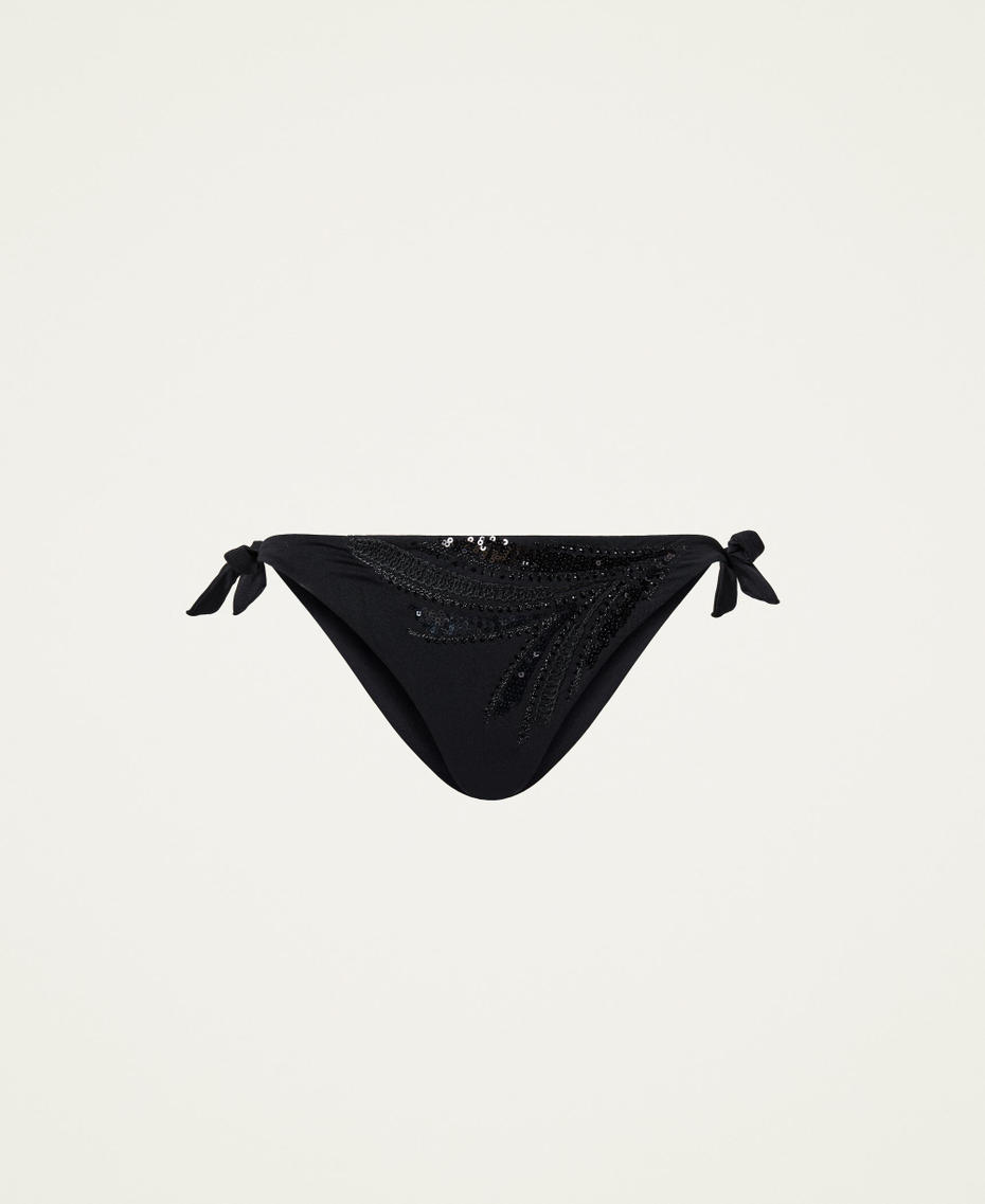 Bikini thong with embroidery Off White Woman 221LMME88-0S