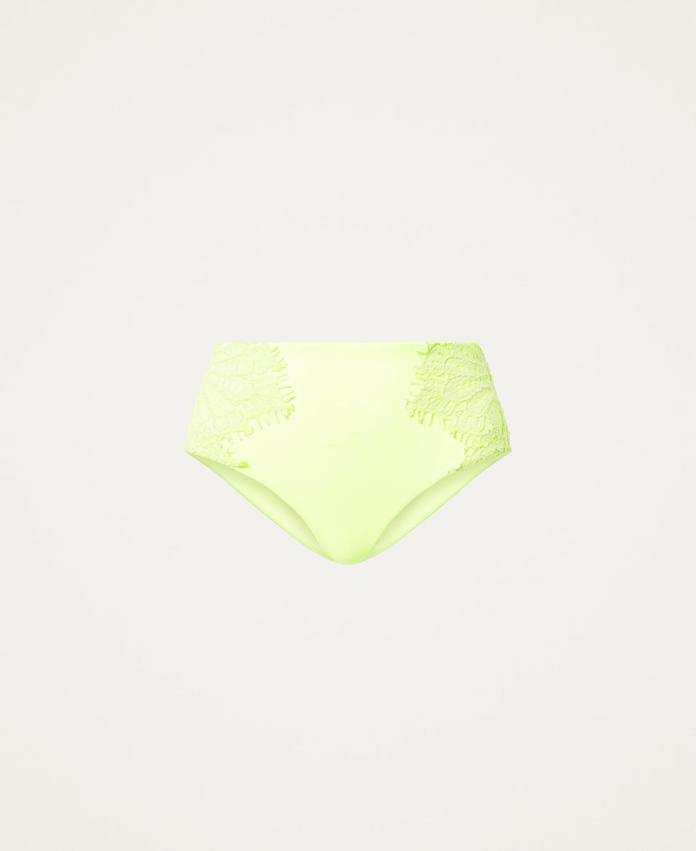 Slip de bain avec dentelle macram&eacute;