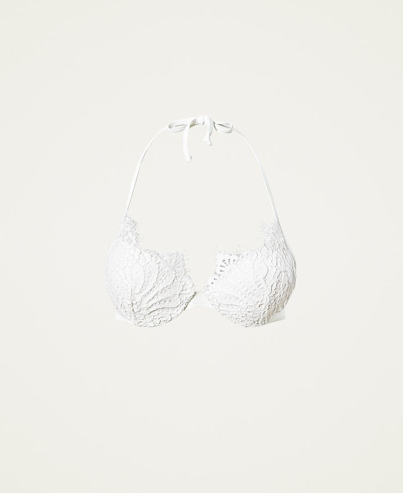 Push-up bikini top with macramé lace Off White Woman 221LMMK44-0S