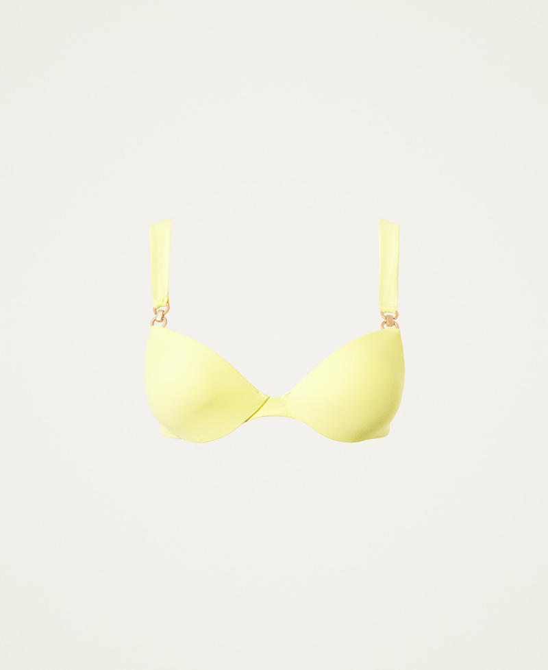 Push-up bikini top with decorative buckles "Celandine” Yellow Woman 221LMMV44-0S
