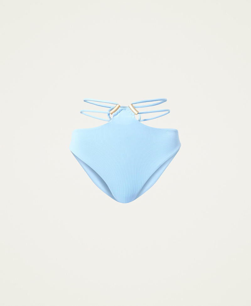 Bikinihose mit Bändern und Klemmen „Placid Blue“-Blau Frau 221LMMV66-0S