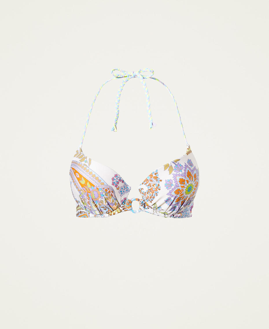 Push-up bikini top with print Paisley and Flower Print Woman 221LMMW44-0S