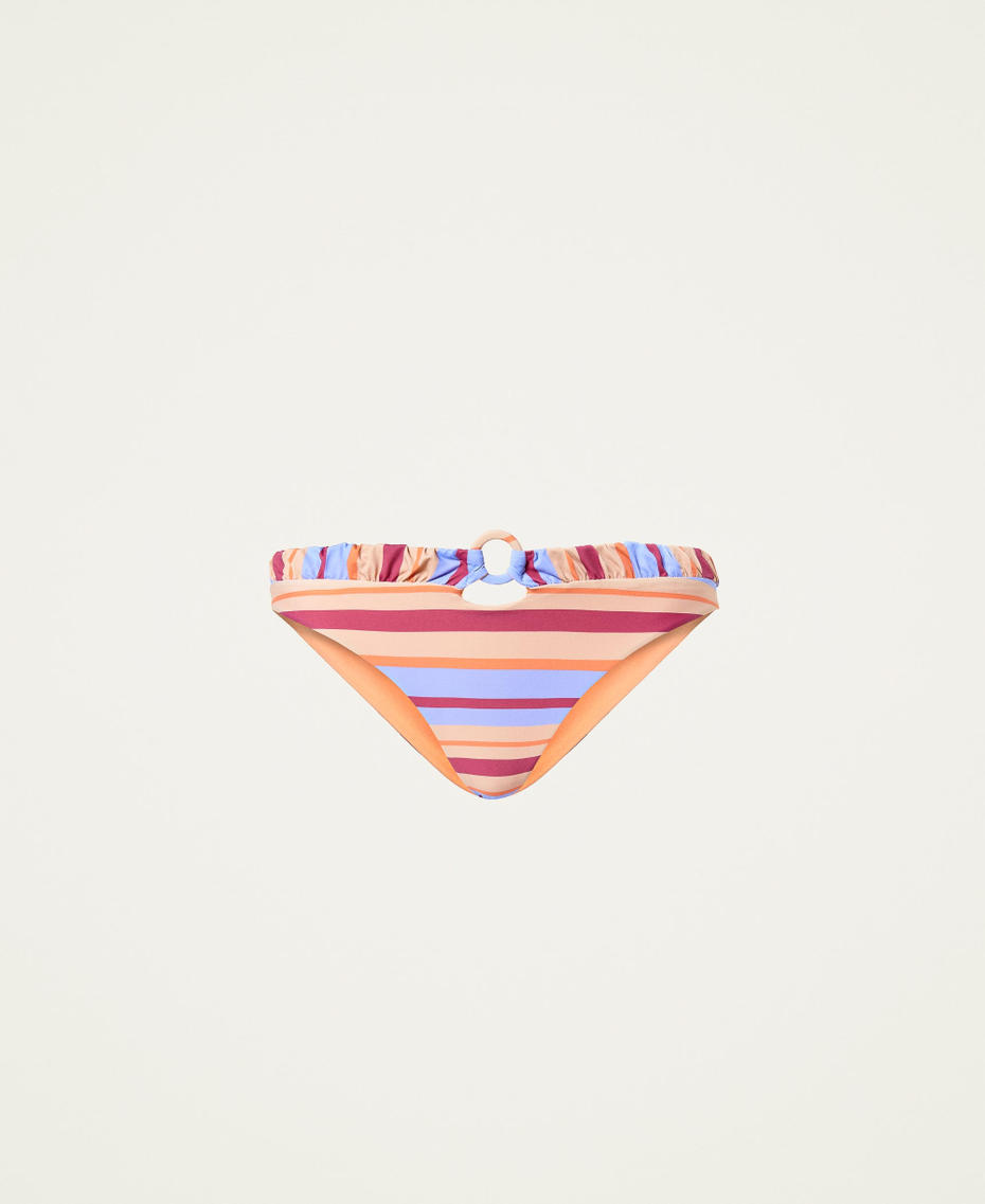 Bikini bottom with print "Dahlia Pink” Stripe Print Woman 221LMMW66-0S