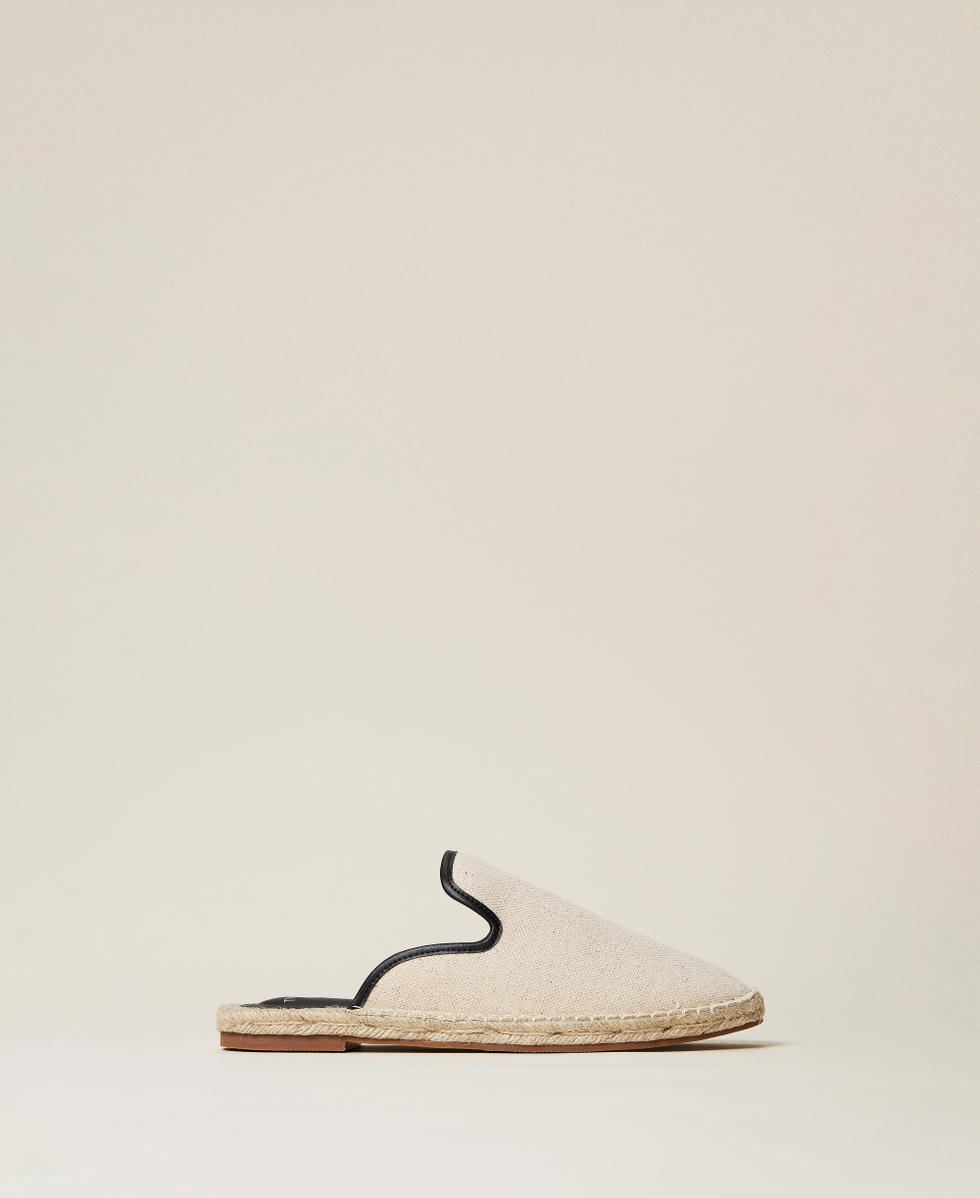 Canvas and rope espadrille sabots