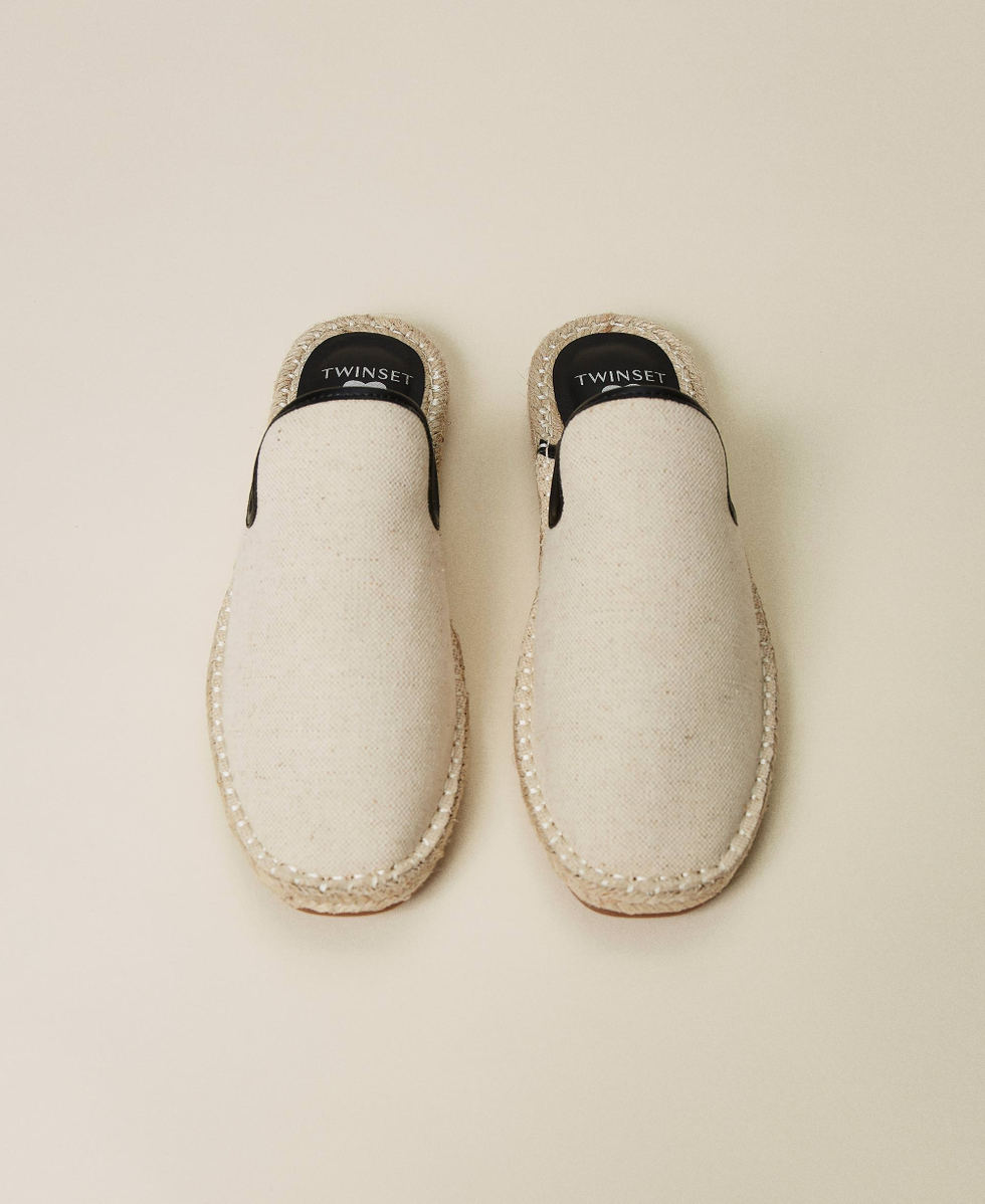 Canvas and rope espadrille sabots