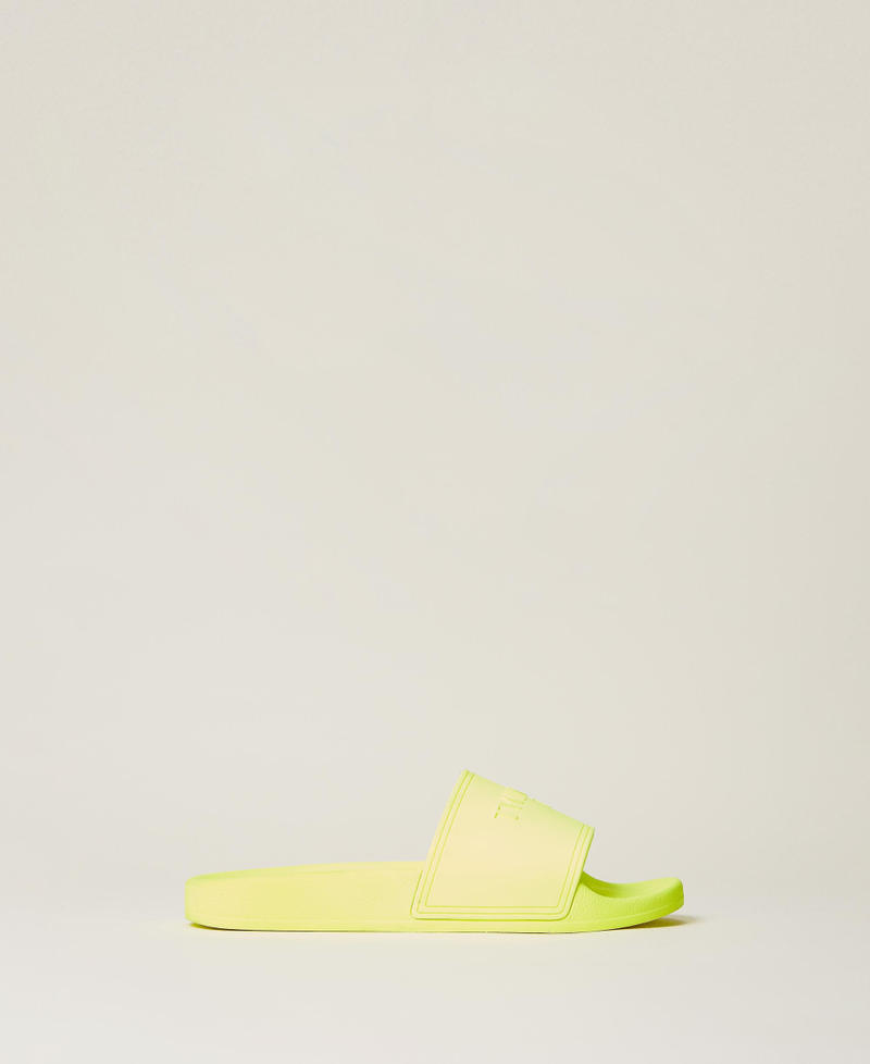 Zapatillas de playa con logotipo Amarillo Fluo Mujer 221LMPZDD-02