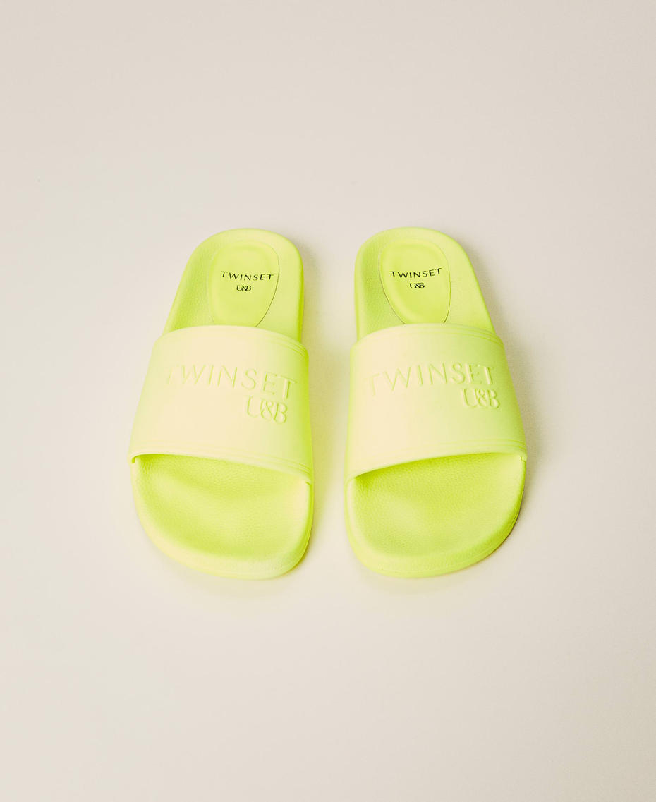 Zapatillas de playa con logotipo Amarillo Fluo Mujer 221LMPZDD-04