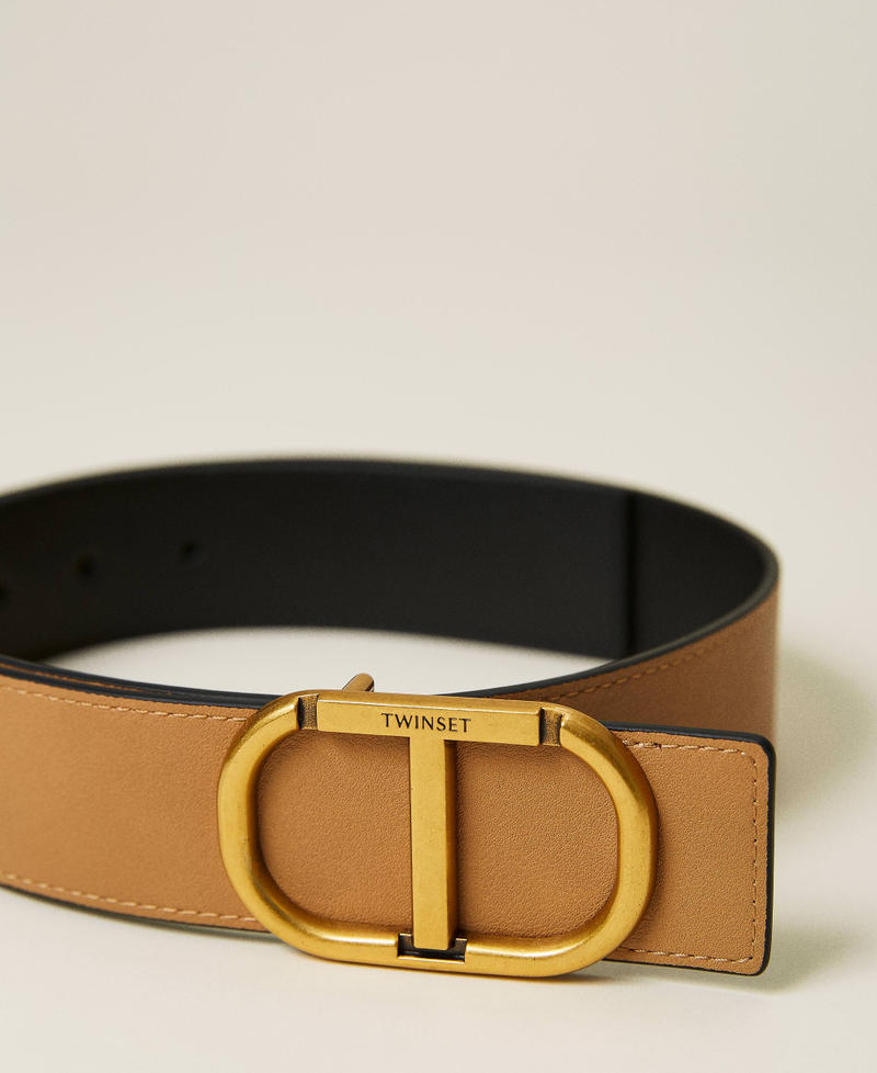 Reversible belt with logo Black / Leather Woman 221TA4010-04