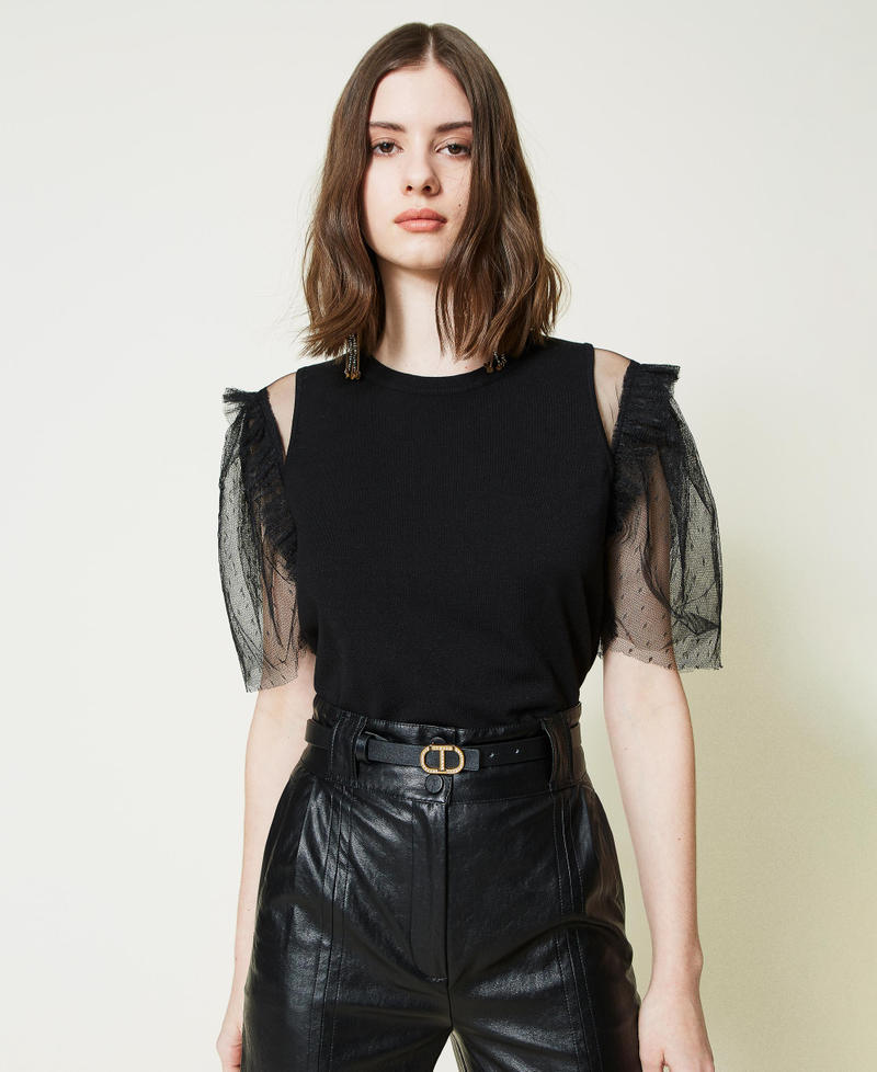 Lederg&uuml;rtel mit Logo und Strass