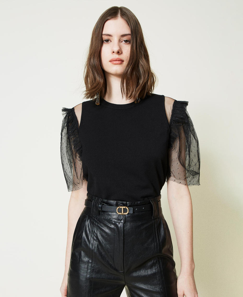 Lederg&uuml;rtel mit Logo und Strass