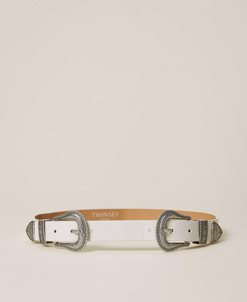 Lederg&uuml;rtel mit zwei Schnallen