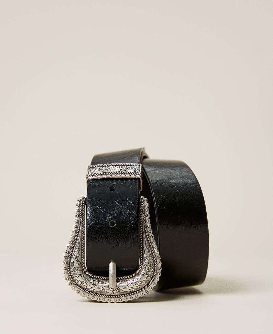 Ceinture en cuir avec boucle texane