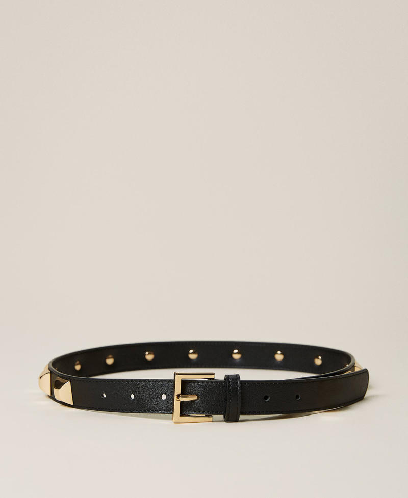 Studded leather belt Black Woman 221TA401G-01