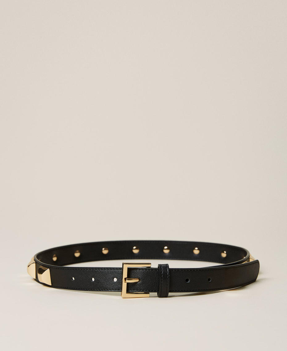 Studded leather belt Black Woman 221TA401G-01