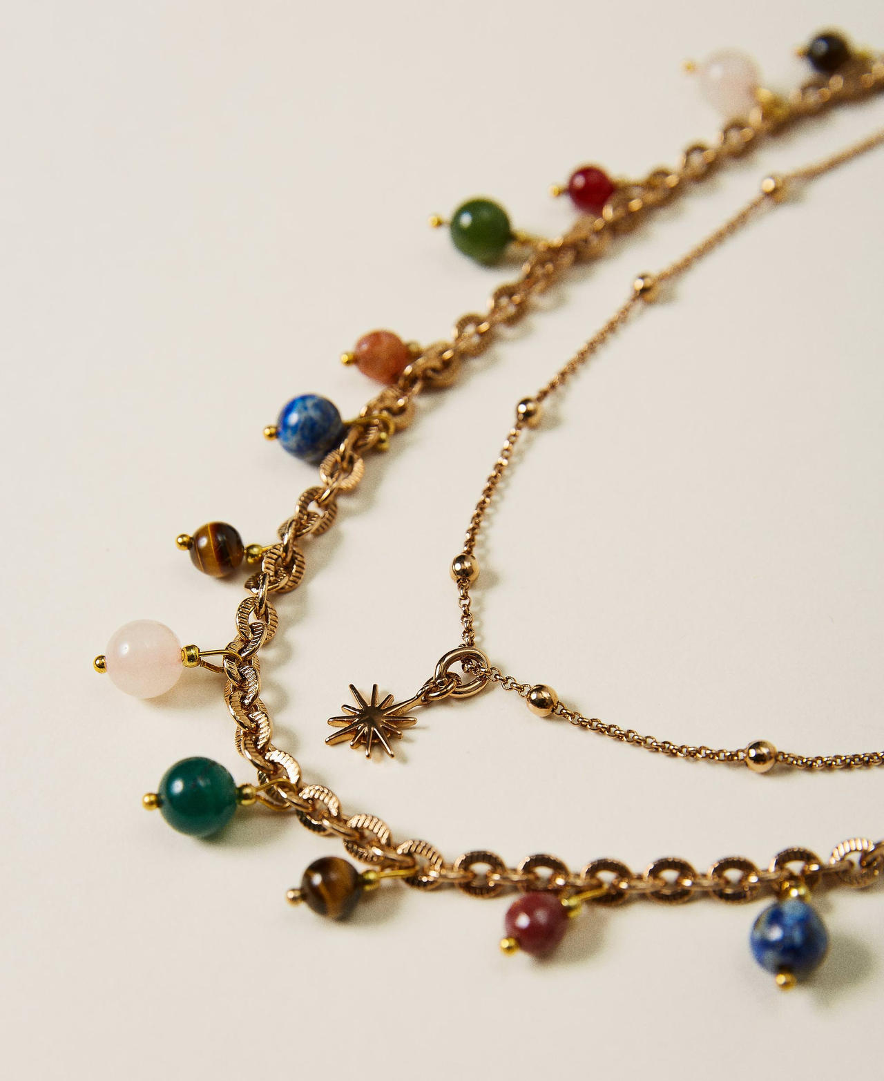 Halskette mit Halbedelsteinen Gold Gelb Frau 221TA4042-01