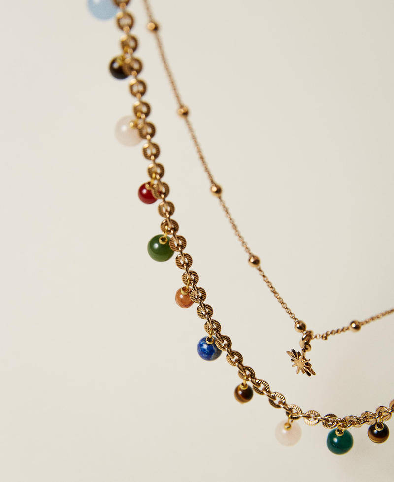Halskette mit Halbedelsteinen Gold Gelb Frau 221TA4042-03