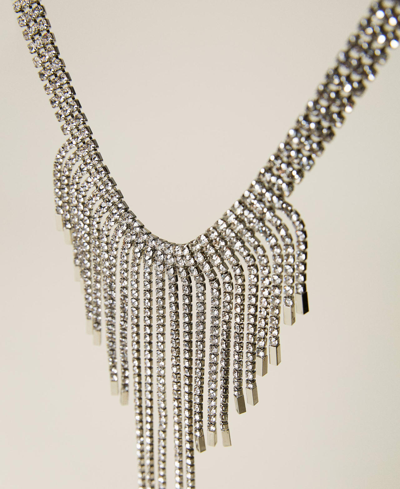 Choker with rhinestones and fringes Crystal Woman 221TA4047-02